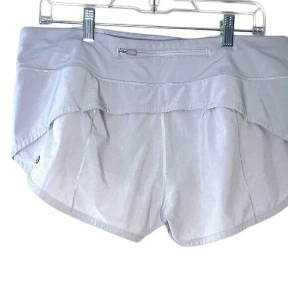 Lululemon Light Gray Womens Running Shorts With Pocket Size 12 - Picture 2 of 5